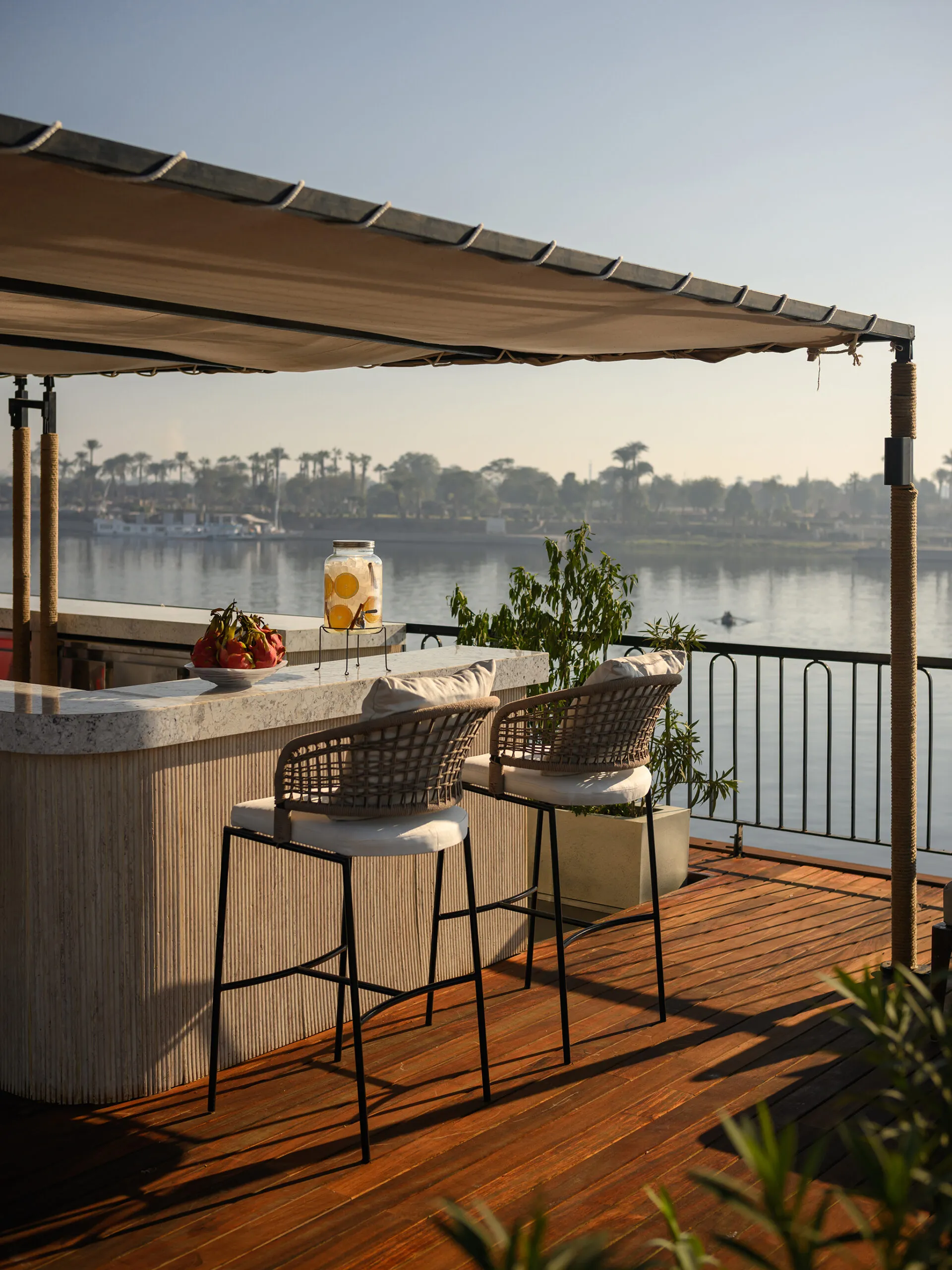 Sun deck of the Le Fayan Suites Nile Cruise Nile cruise